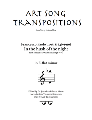 TOSTI: In the hush of the night (transposed to E-flat minor)