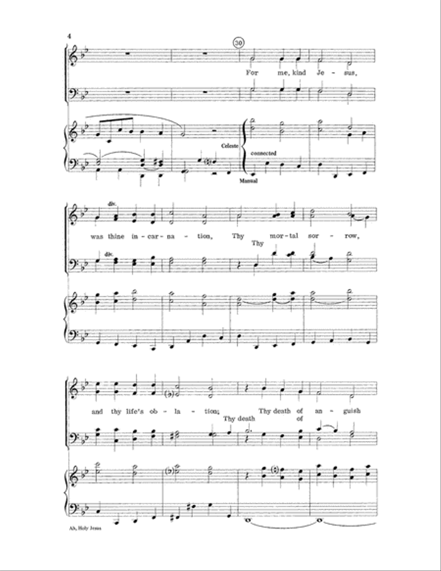 Ah, Holy Jesus 4-Part scores gallery preview page 4