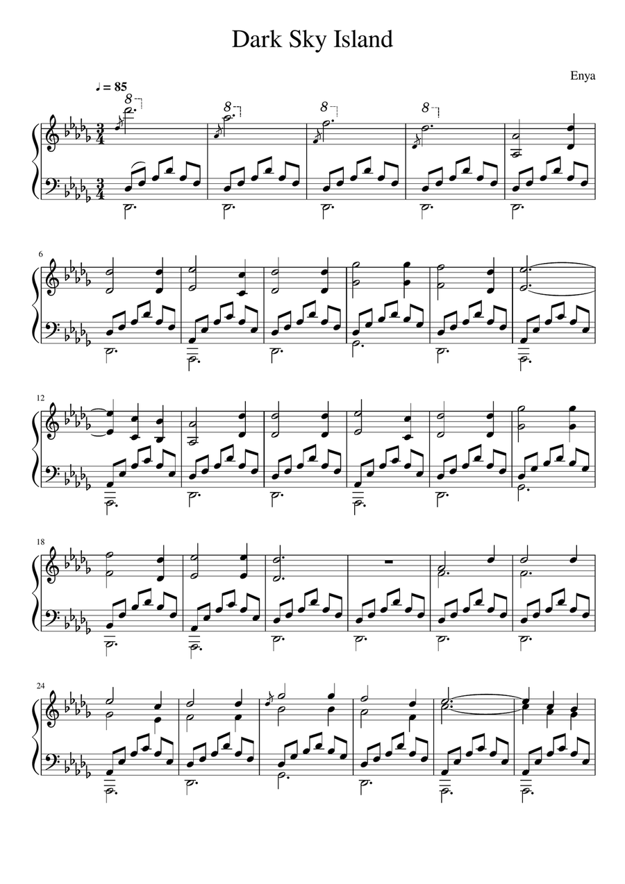 Dark Sky Island Piano Solo scores gallery preview page 1
