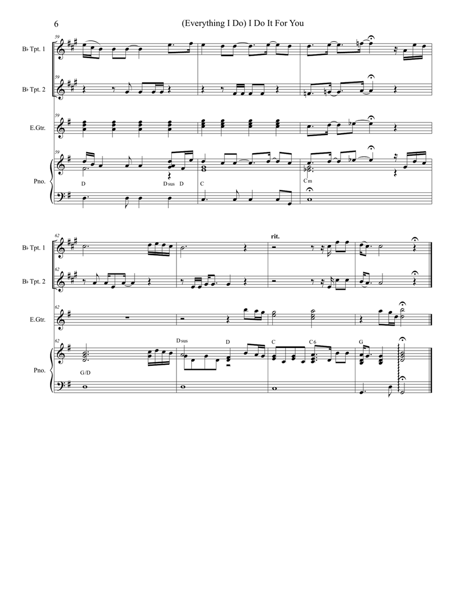 (Everything I Do) I Do It For You Trumpet Duet scores gallery preview page 6