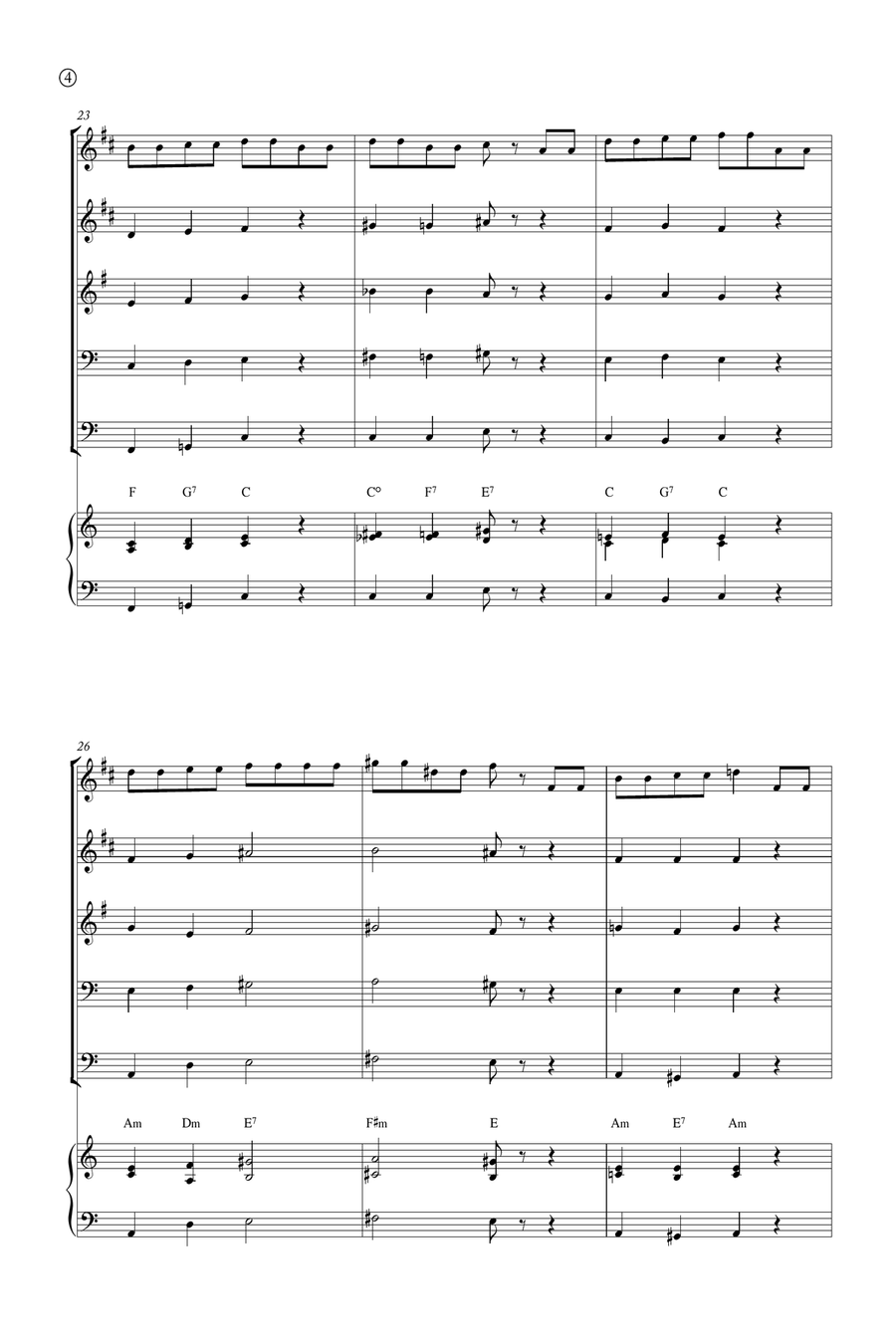 Hymne A L'amour Brass Quintet scores gallery preview page 4