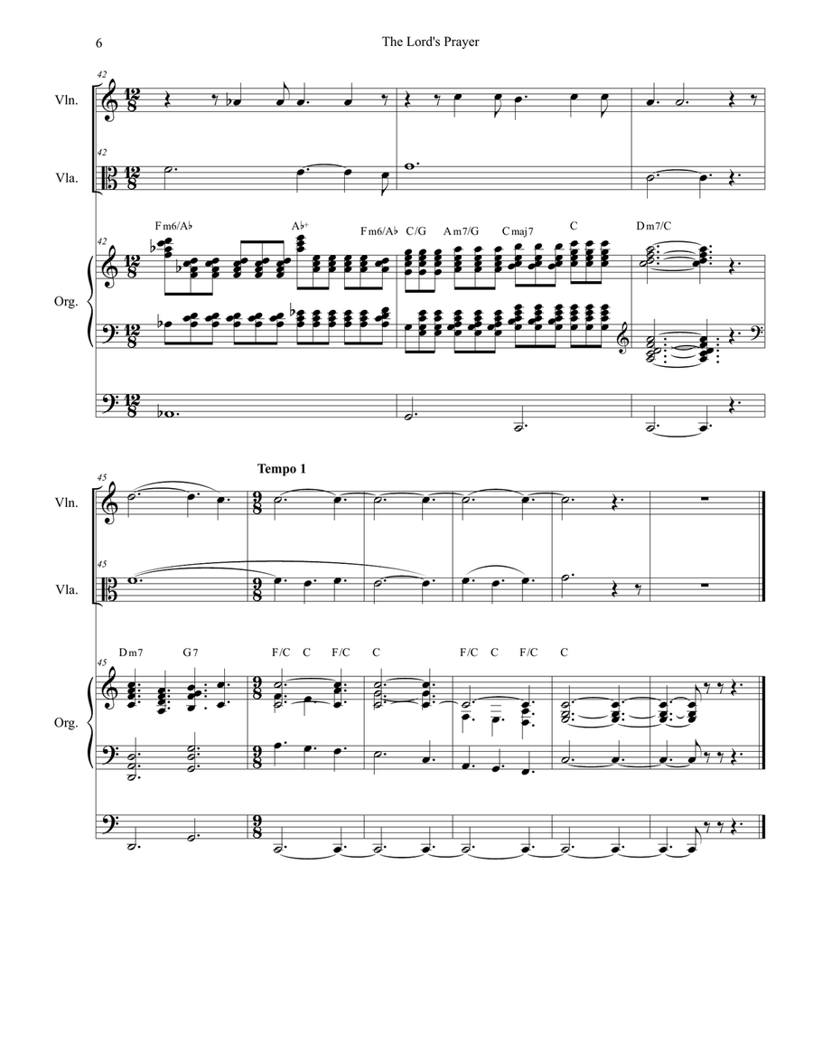 The Lord's Prayer The Lord's Prayer String Duet scores gallery preview page 6