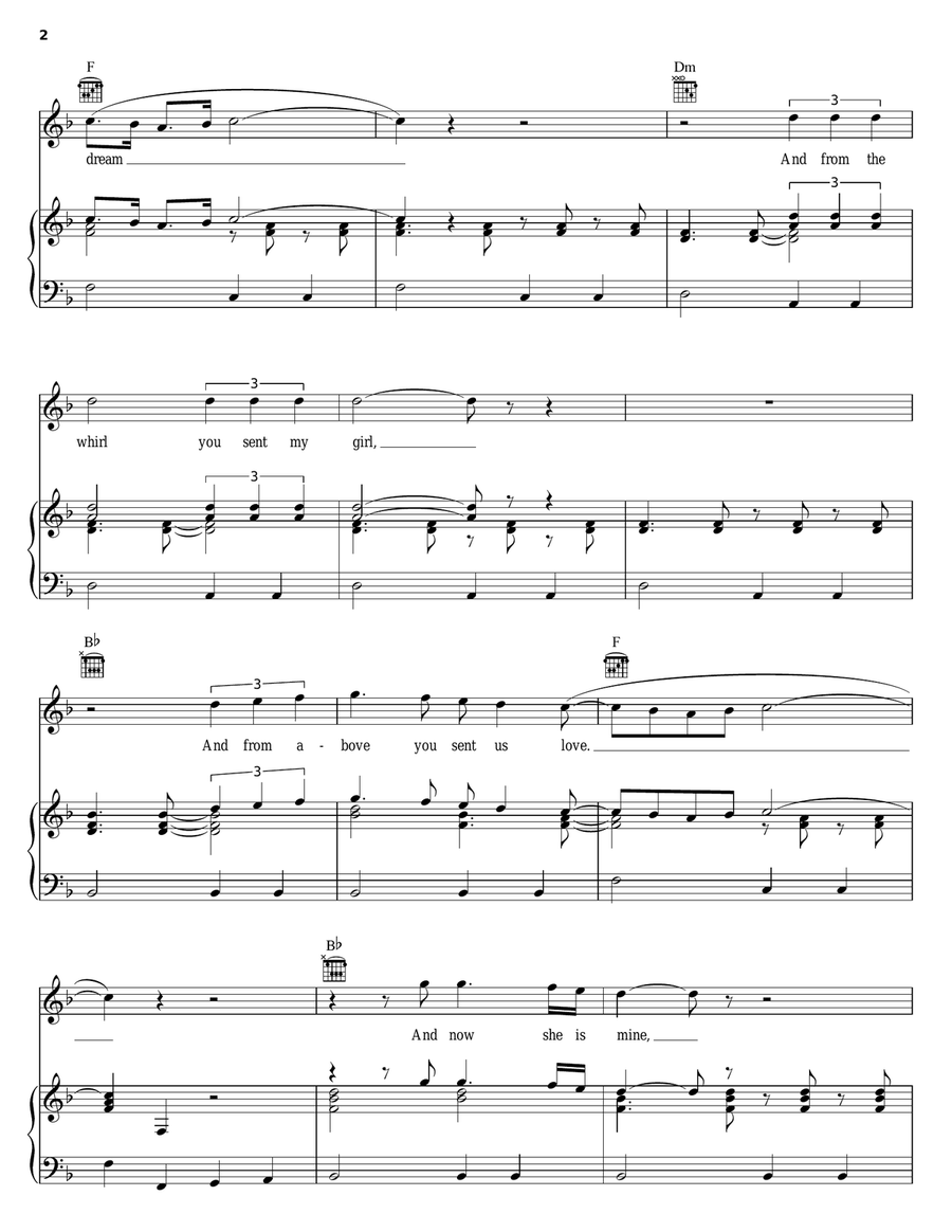 Mr. Moonlight Piano, Vocal, Guitar scores gallery preview page 2