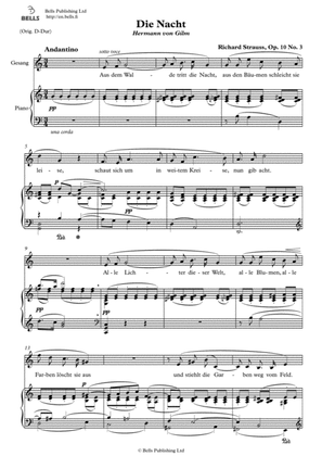 Die Nacht, Op. 10 No. 3 (C Major)