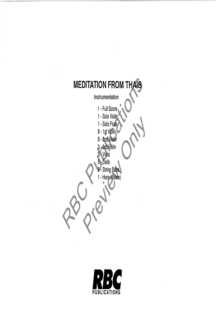 Meditation From Thais Violin W/Orch String Orchestra scores gallery preview page 3