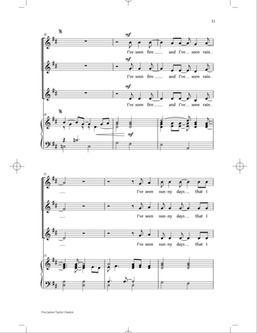 You've Got A Friend: Five James Taylor Classics SSA scores gallery preview page 29