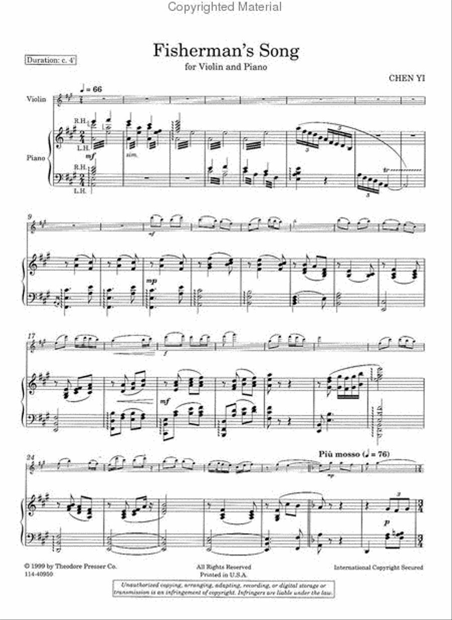 Fisherman's Song Chamber Music scores gallery preview page 2