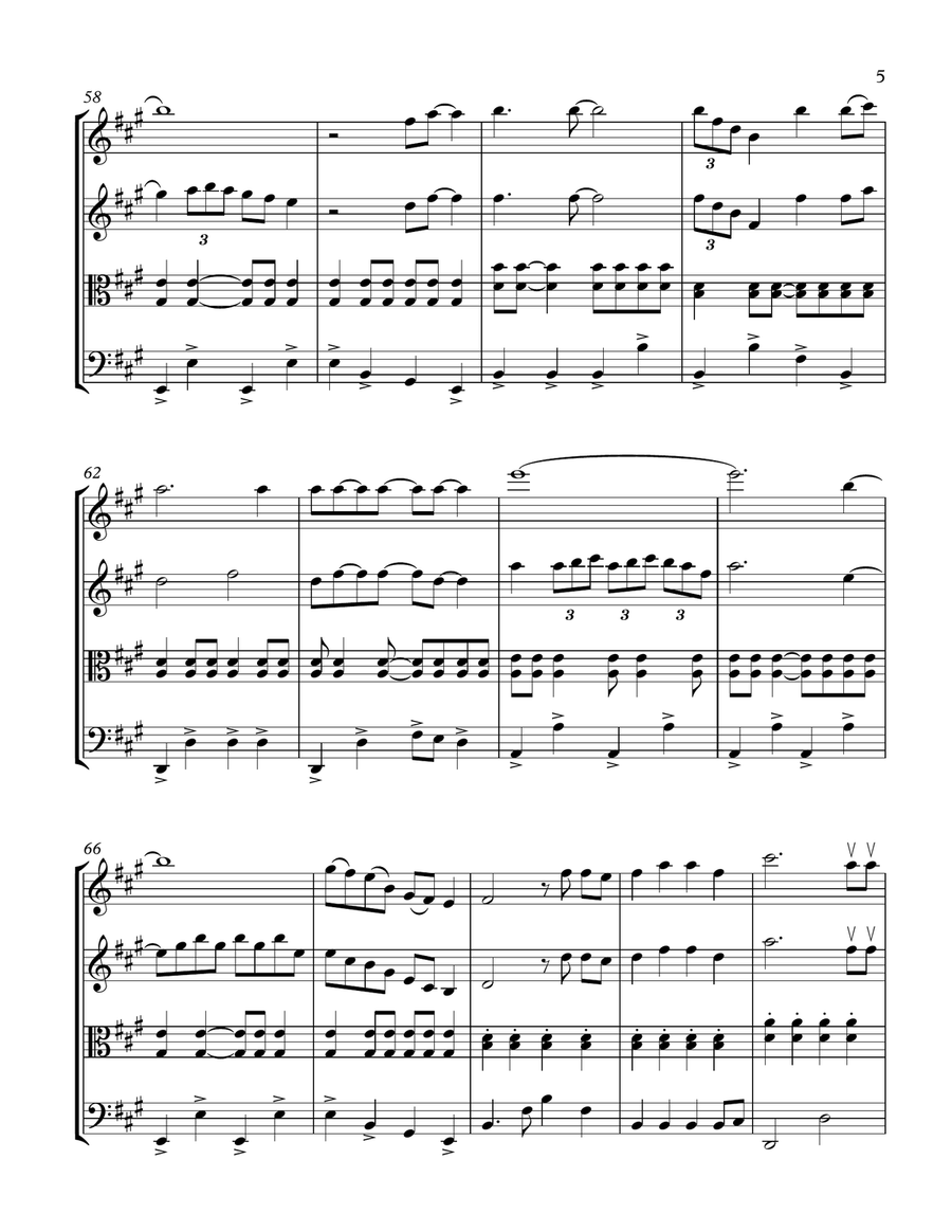 Green Eyes Green Eyes String Quartet scores gallery preview page 5