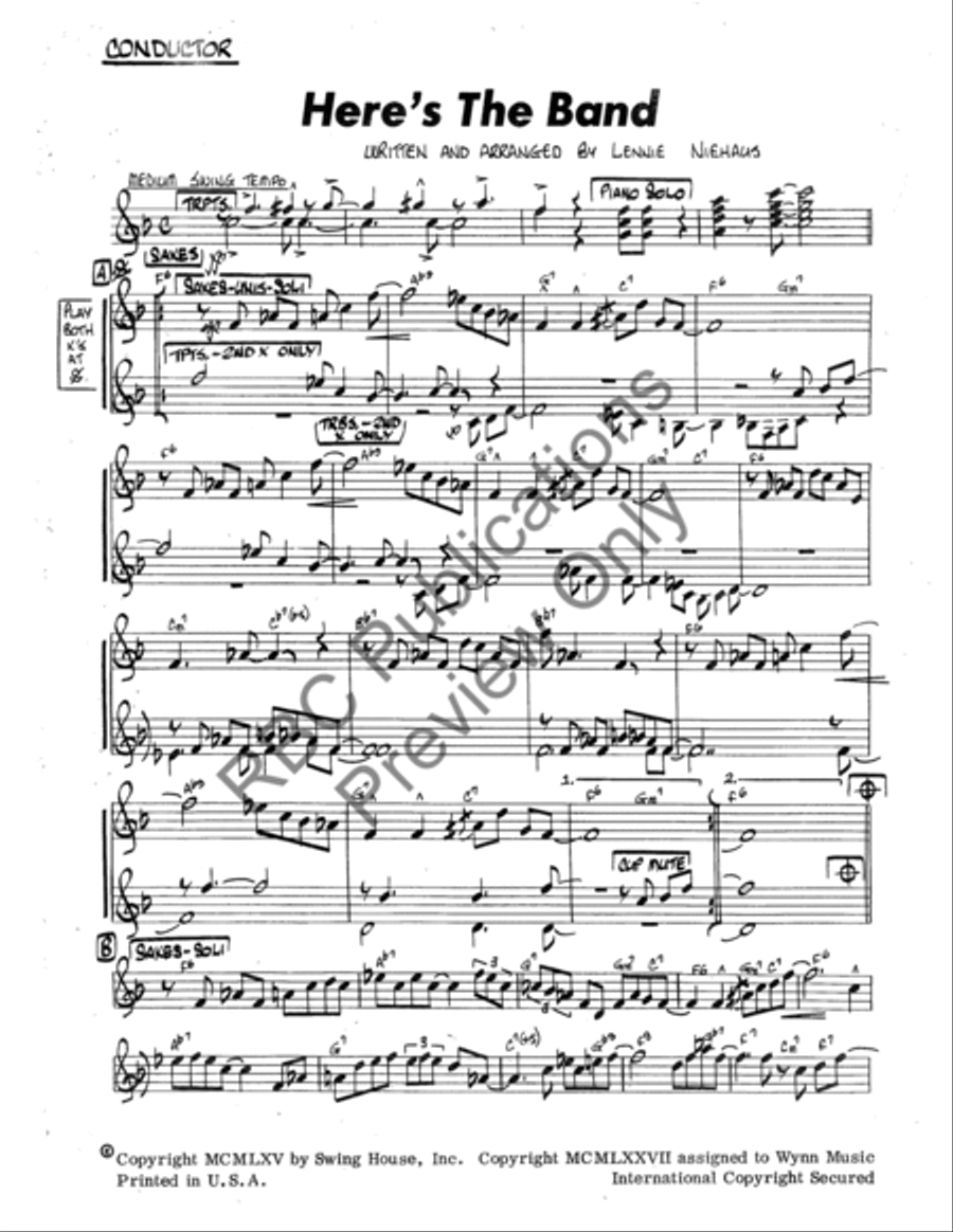 Here's The Band (Score) Jazz Ensemble scores gallery preview page 3