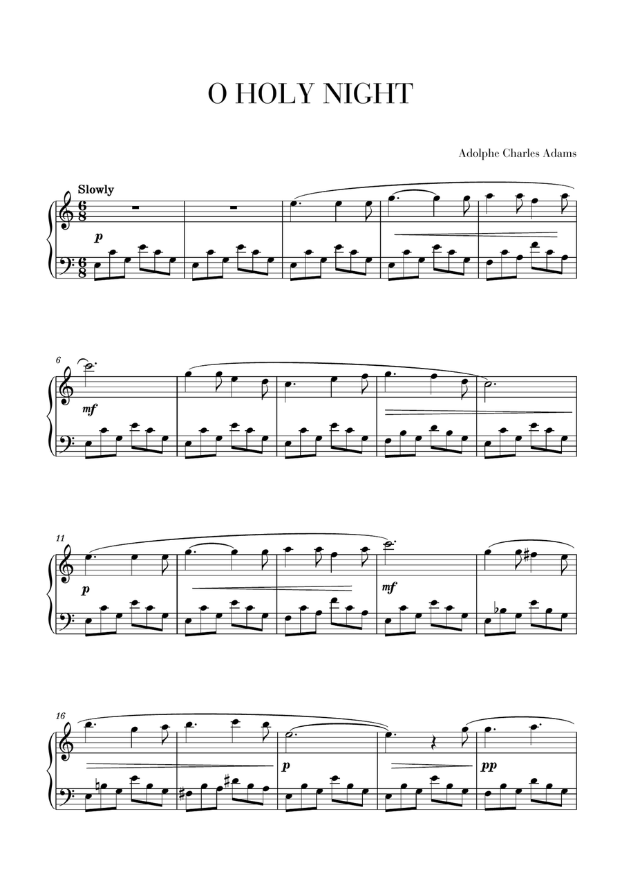O Holy Night - Intermediate-Advanced Piano Piano Solo scores gallery preview page 1