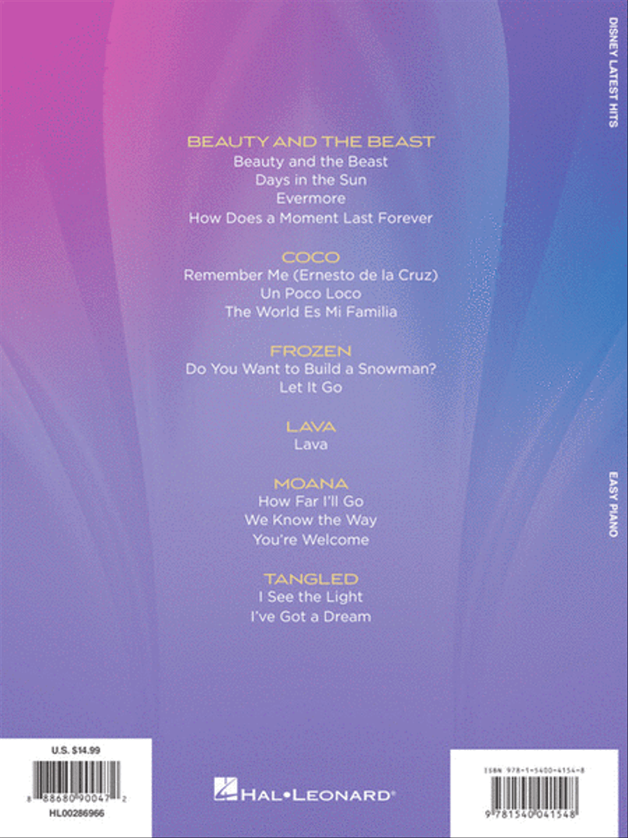 Disney Latest Hits Easy Piano scores gallery preview page 7