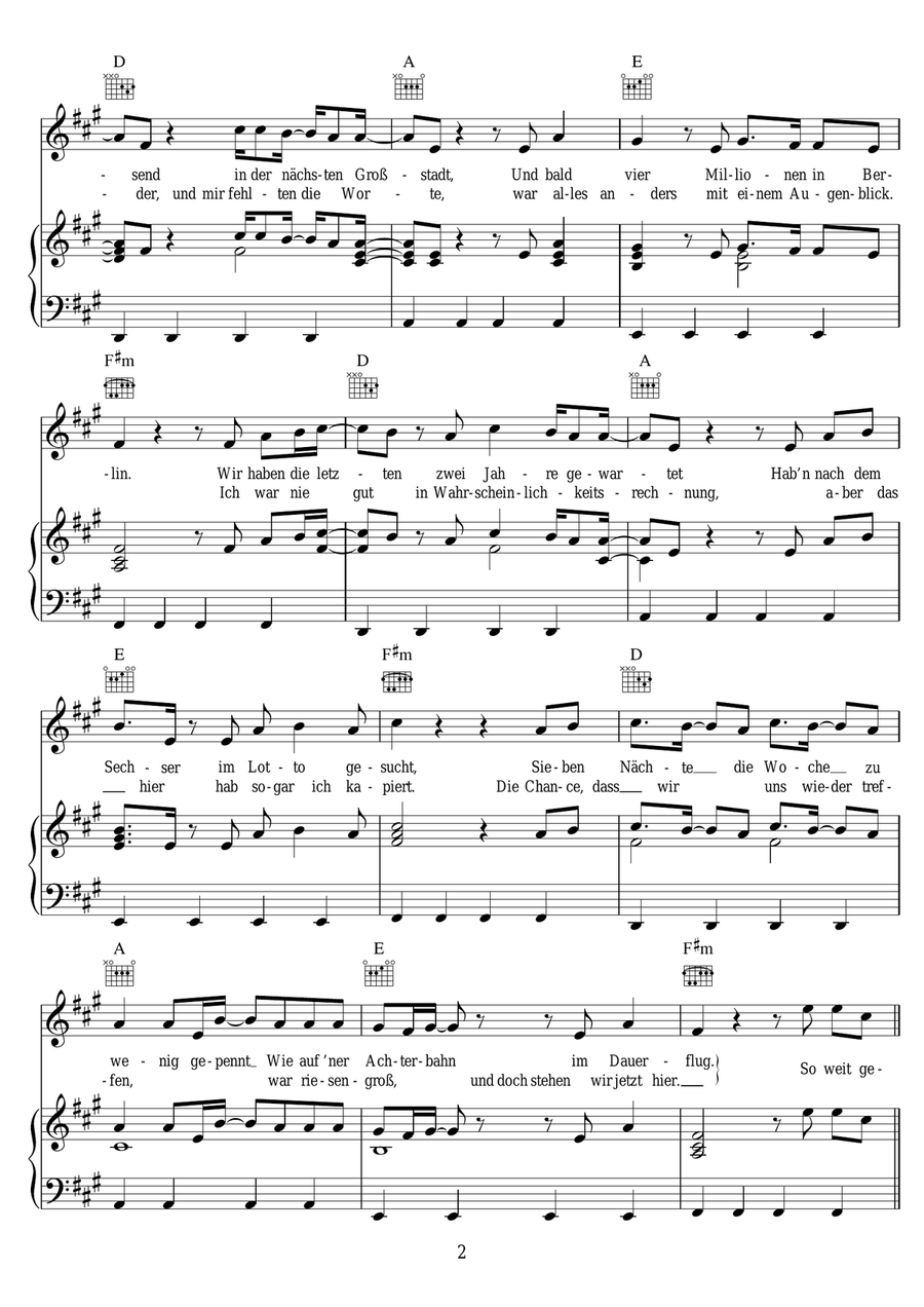 80 Millionen (EM version) Piano, Vocal scores gallery preview page 2