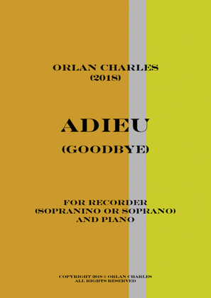 Book cover for Orlan Charles - Adieu (Goodbye) - A tribute to a good Dog