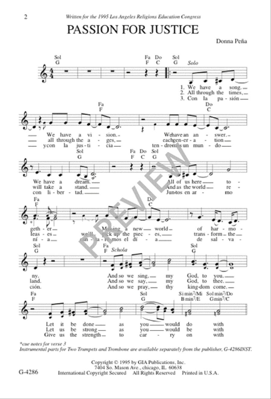 Passion for Justice Passion for Justice 3-Part scores gallery preview page 1