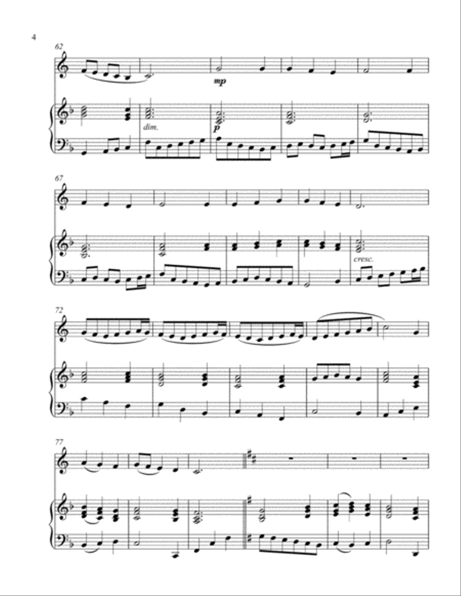 Come, Thou Long Expected Jesus (treble F instrument solo) Horn scores gallery preview page 5