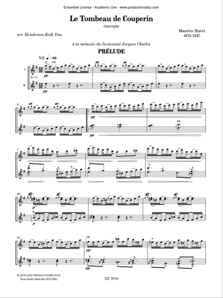 Le Tombeau de Couperin (extraits) Classical Guitar scores gallery preview page 3