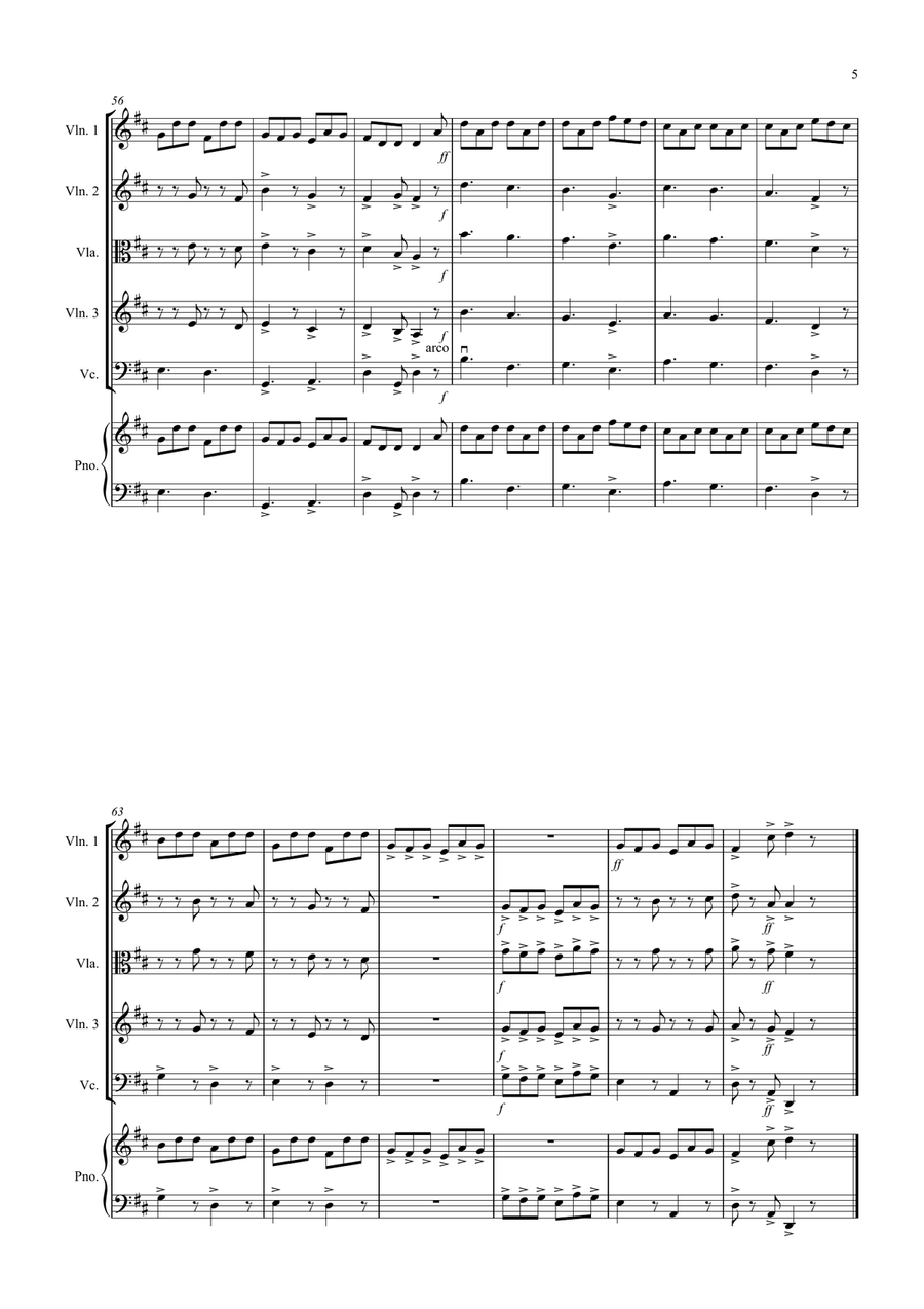 The Irish Washerwoman for String Quartet String Quartet scores gallery preview page 5