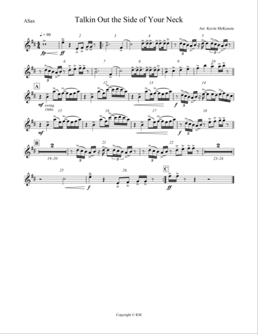 Talkin' Out Of The Side Of Your Neck Marching Band scores gallery preview page 5