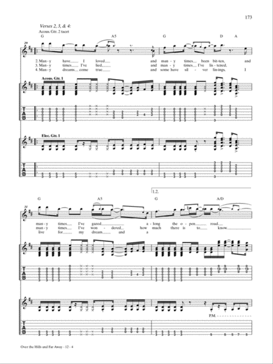 Over the Hills and Far Away Guitar Tablature scores gallery preview page 4