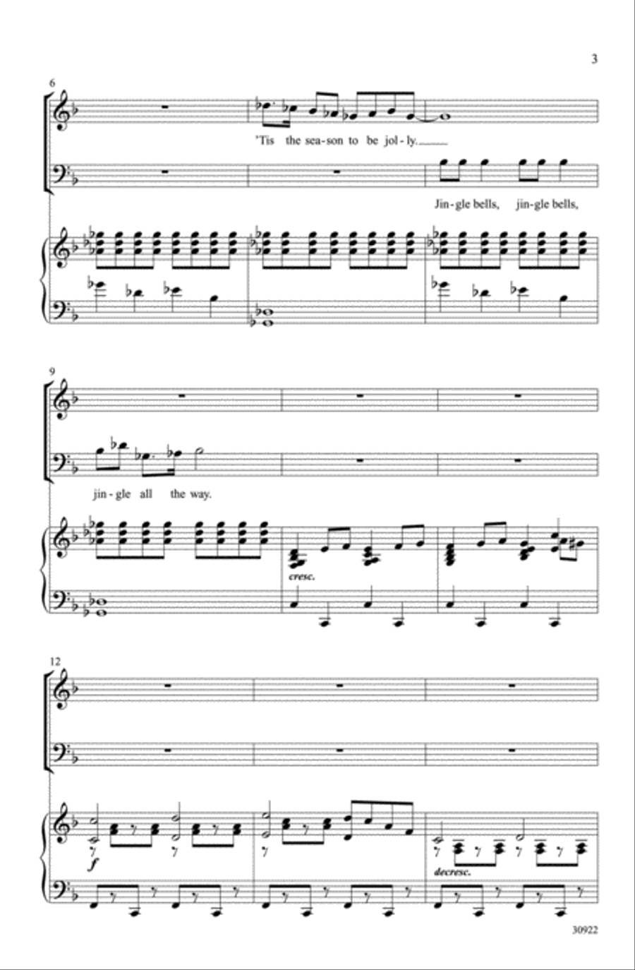 Comin' Up Christmas Time 3-Part scores gallery preview page 3