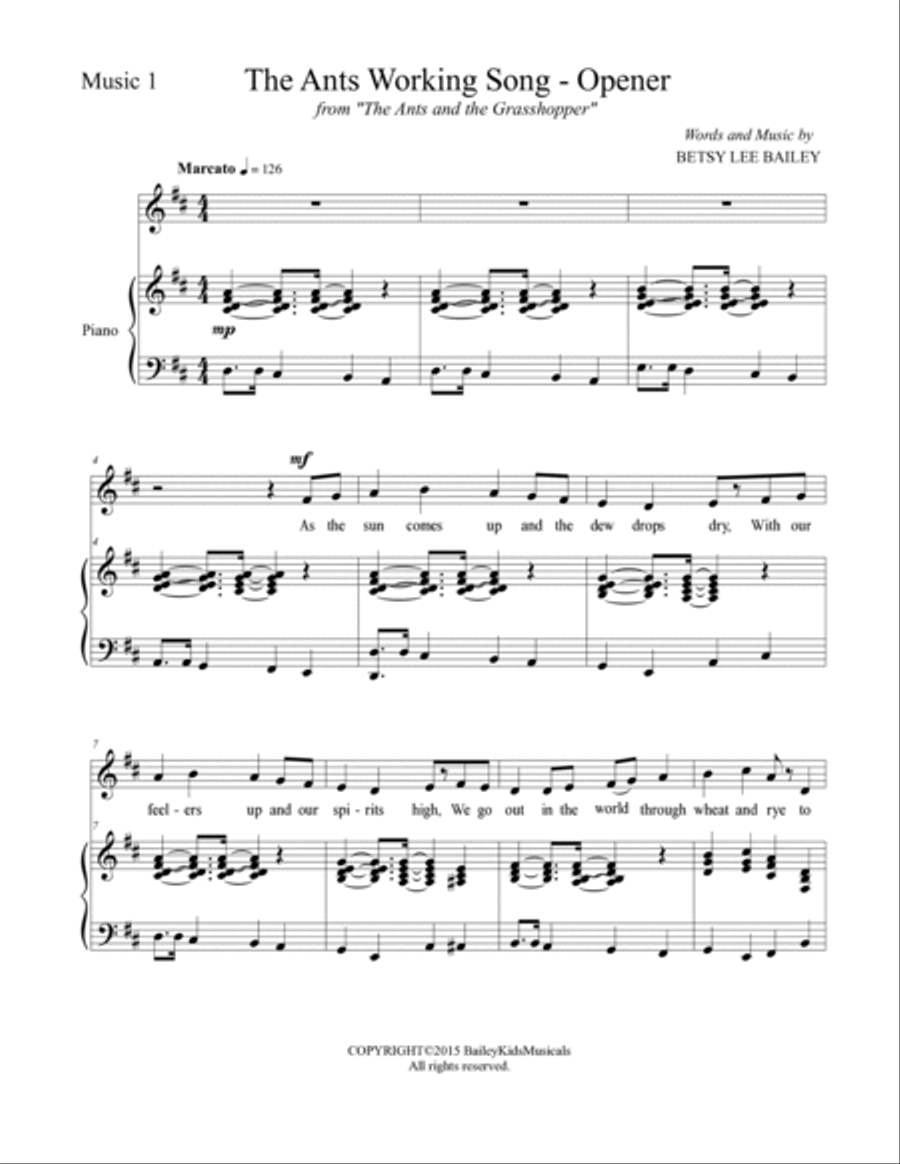 The Ants and the Grasshopper - Piano/VocalScore Unison Choir scores gallery preview page 2