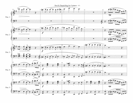 Devil's Thumb Rag (from Boulder Rags) Arr. for 5 Pianos image number null