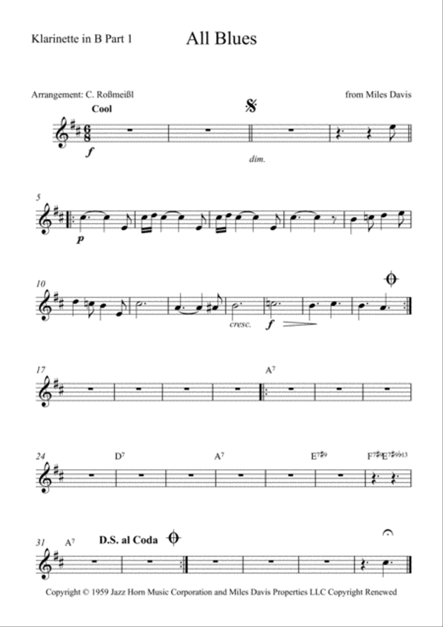 All Blues Woodwind Quartet scores gallery preview page 5