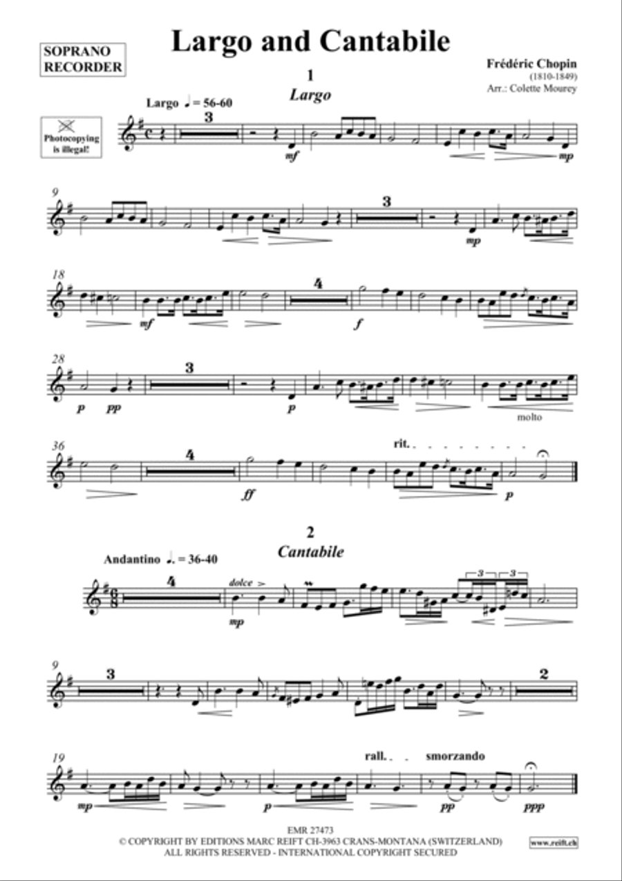 Largo and Cantabile Soprano Recorder scores gallery preview page 2