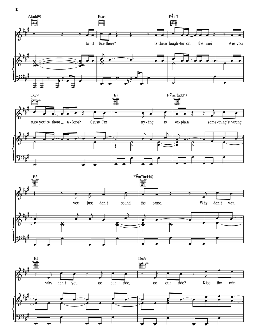 Kiss The Rain Kiss The Rain Piano, Vocal, Guitar scores gallery preview page 2