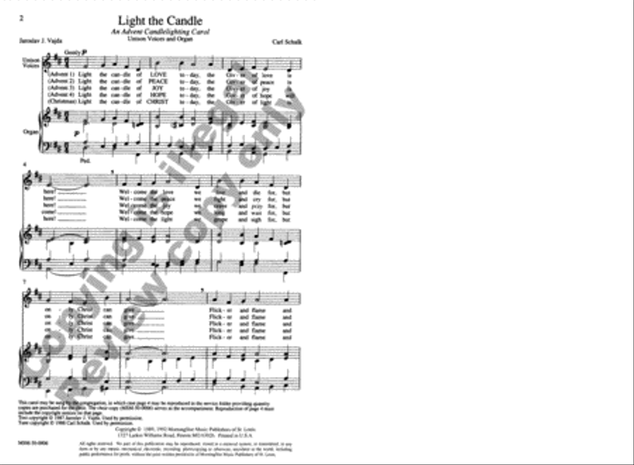 Light the Candle Unison Choir scores gallery preview page 2