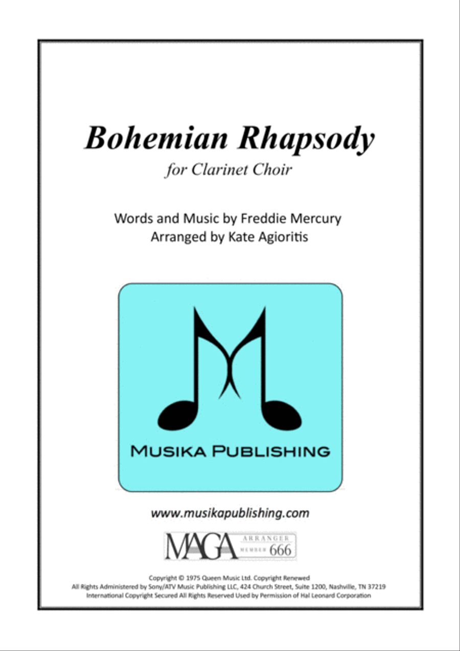 Bohemian Rhapsody Clarinet Choir scores gallery preview page 1
