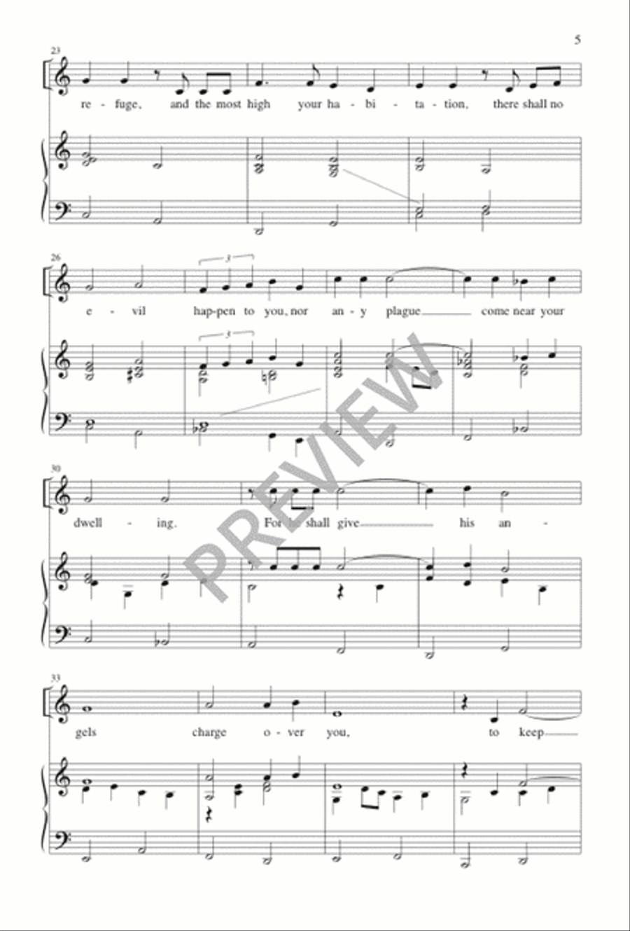He Shall Give His Angels Charge Over You Unison Choir scores gallery preview page 5
