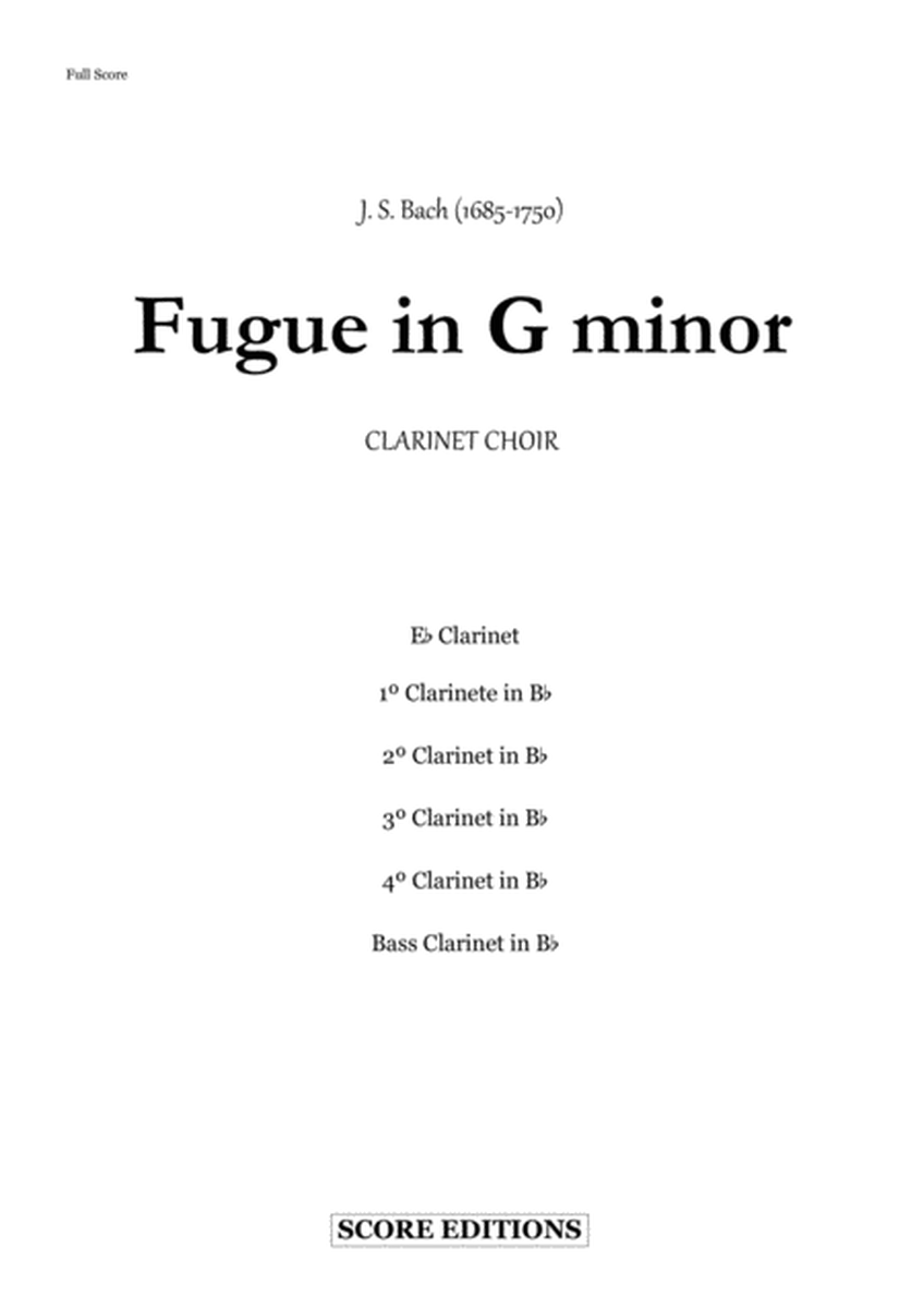 Clarinet Choir: J. S. Bach _ Fugue in G minor, BWV 578 image number null