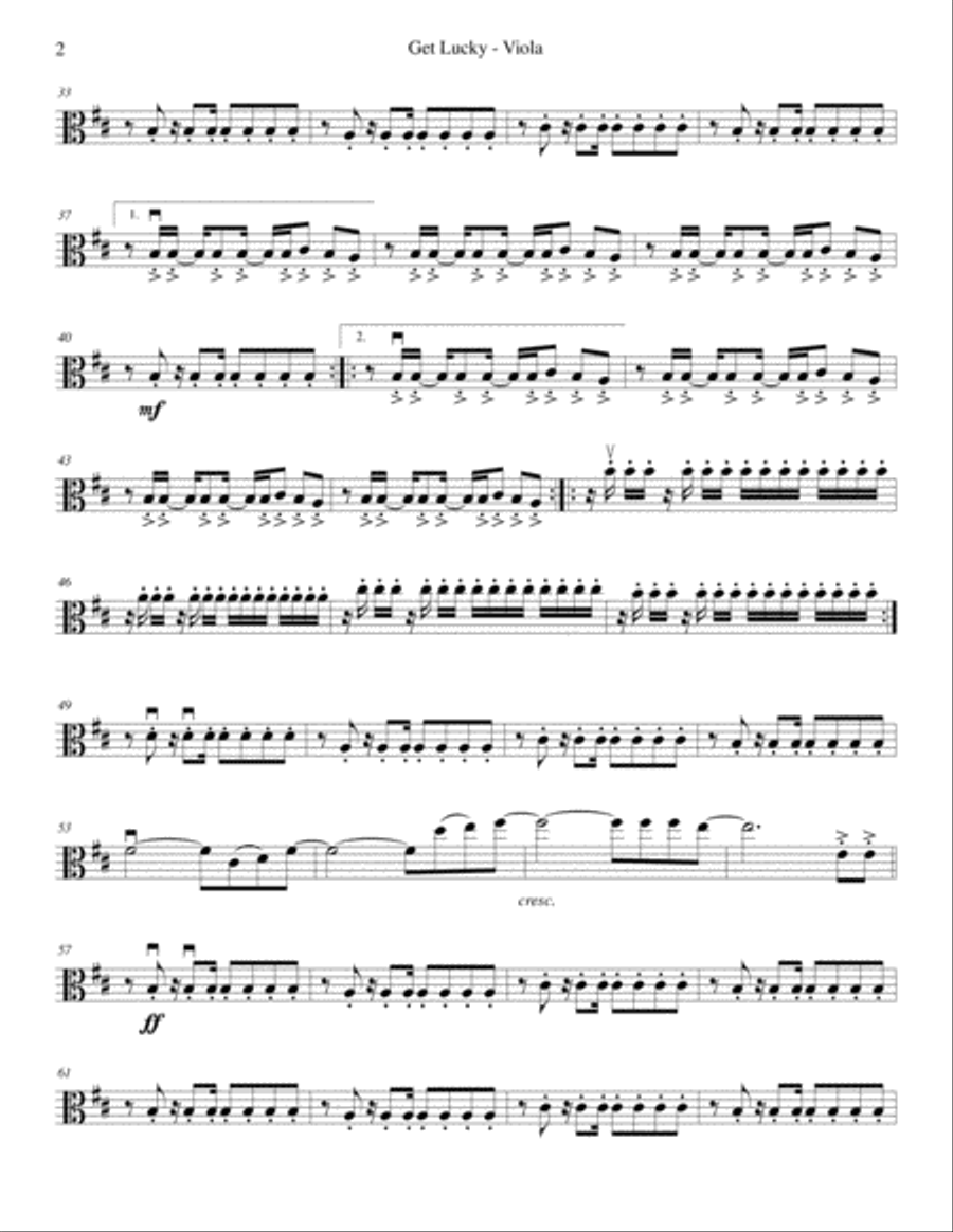 Get Lucky String Quartet scores gallery preview page 6