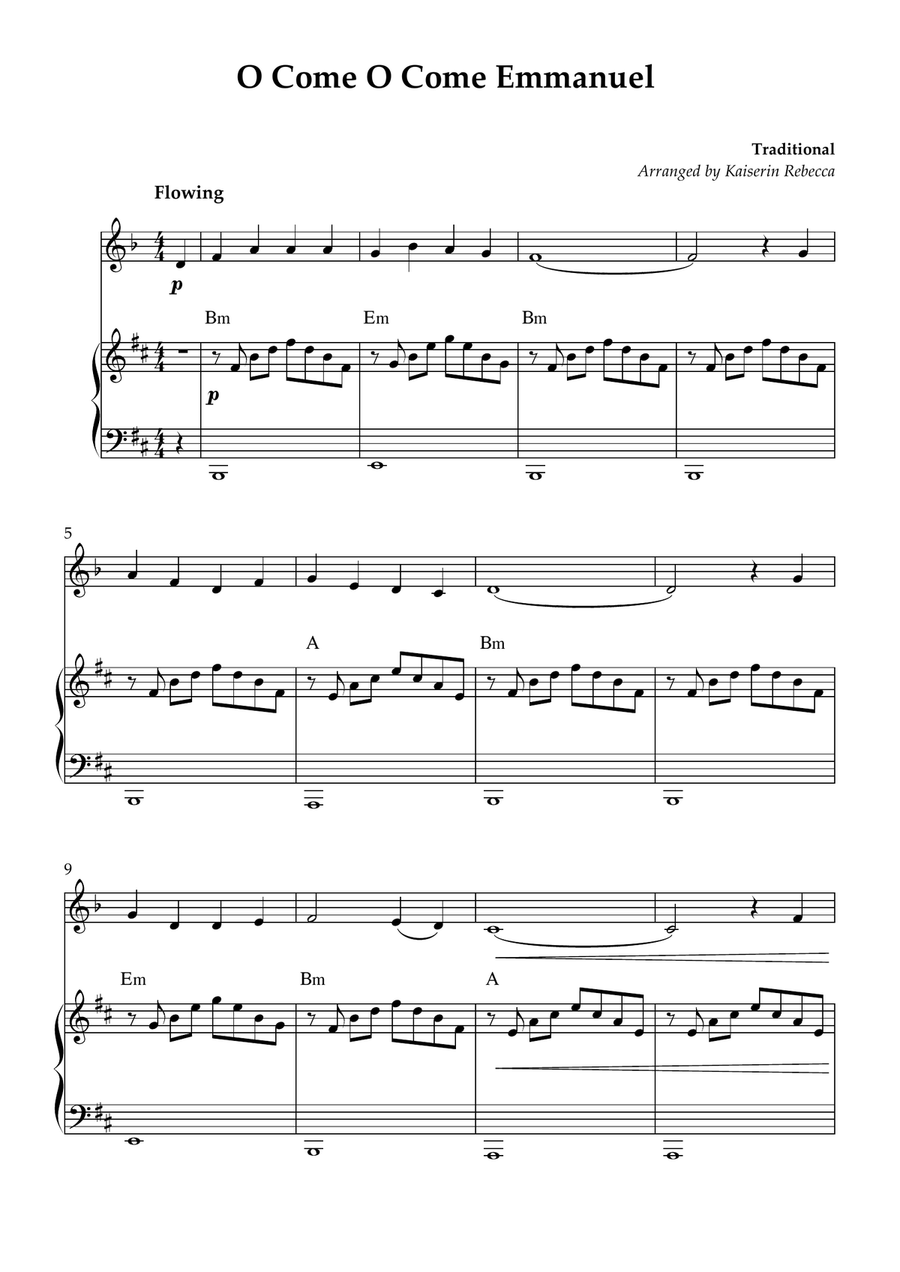 O Come O Come Emmanuel A Clarinet scores gallery preview page 1