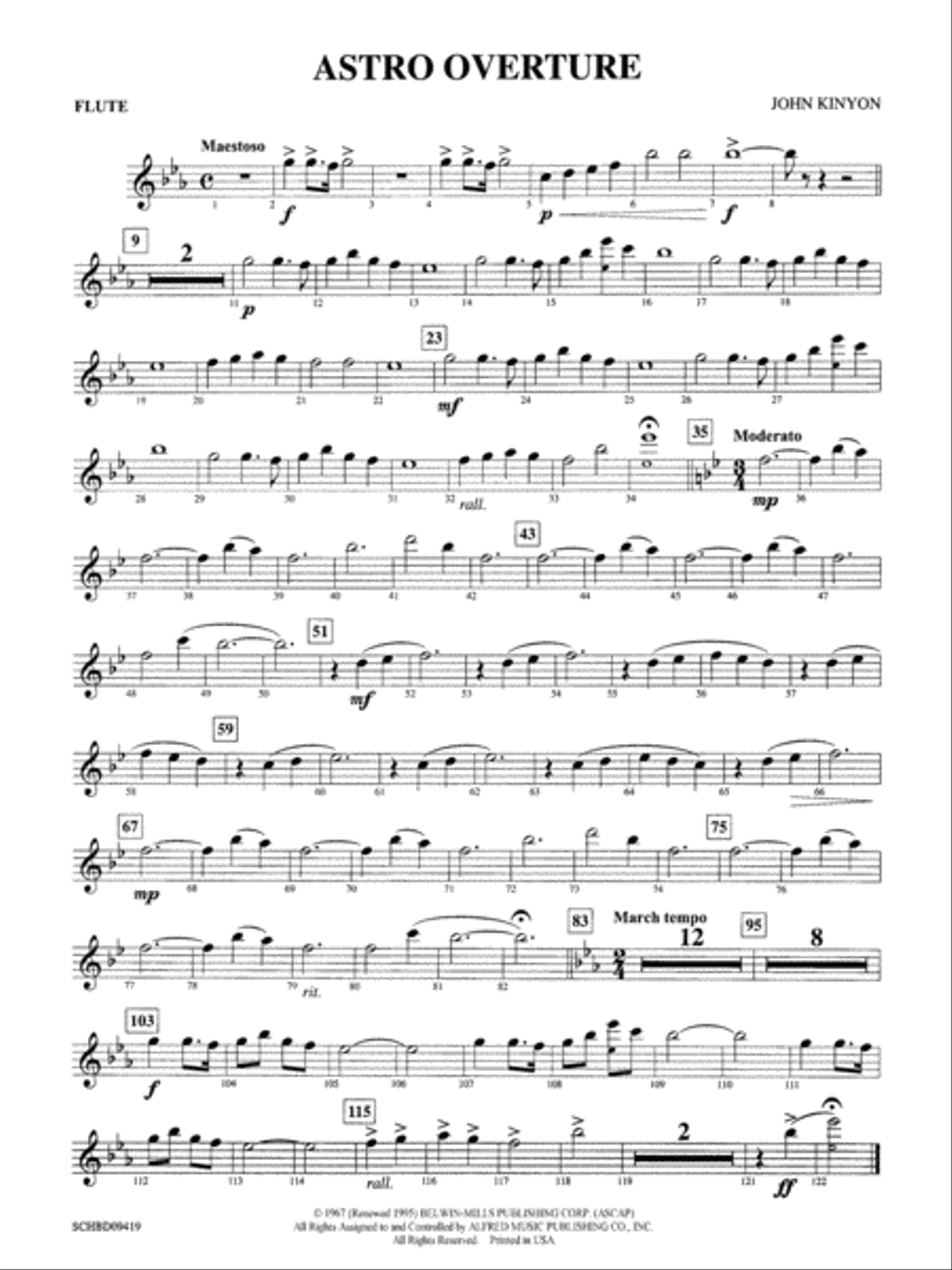 Astro Overture: Flute Astro Overture: Flute Concert Band scores gallery preview page 1