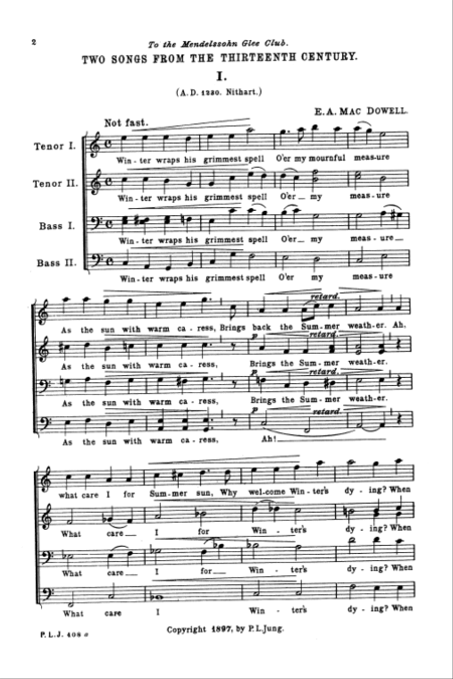 Two Songs from the 13th Century TTBB scores gallery preview page 2