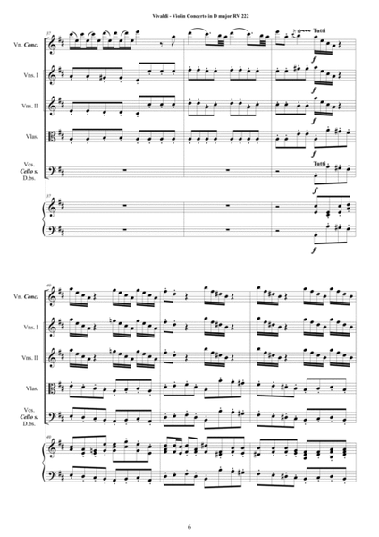 Vivaldi - Violin Concerto in D major RV 222 for Violin, Strings and Cembalo image number null