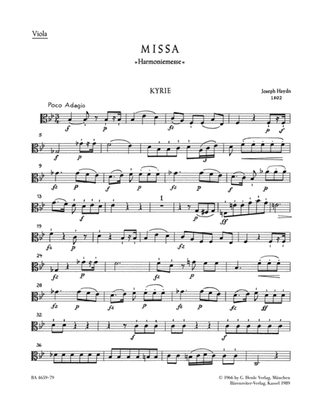 Book cover for Missa B flat major Hob.XXII:14 'Harmony Mass'