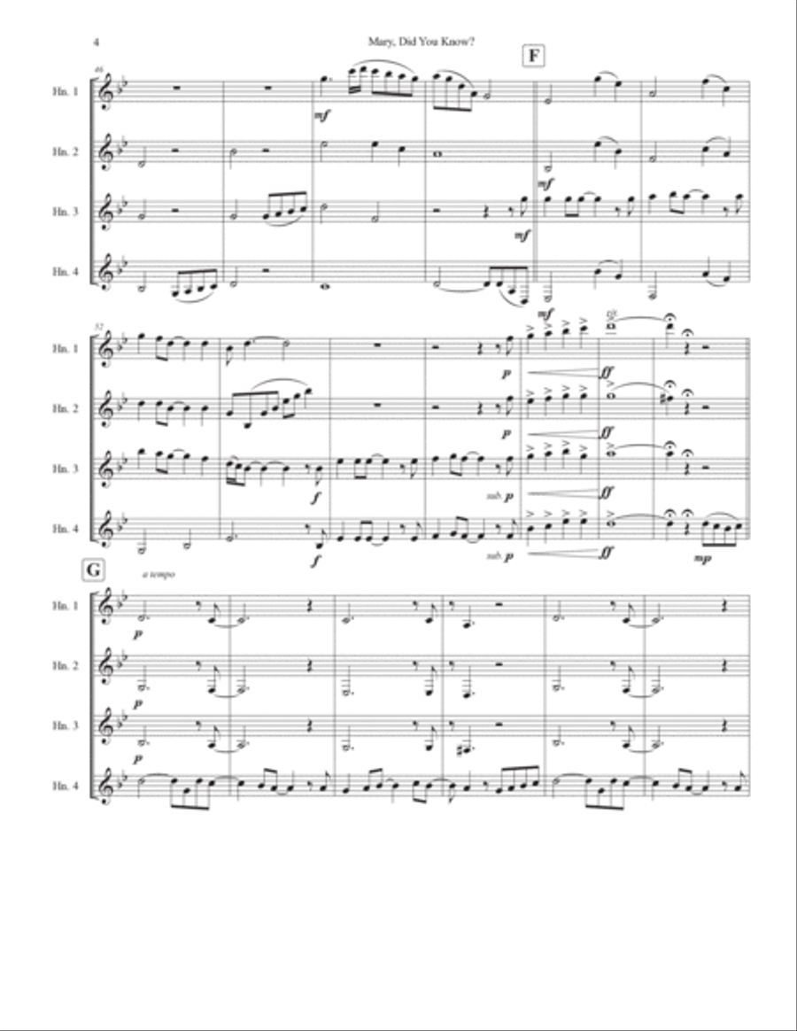 Mary, Did You Know? Brass Quartet scores gallery preview page 4