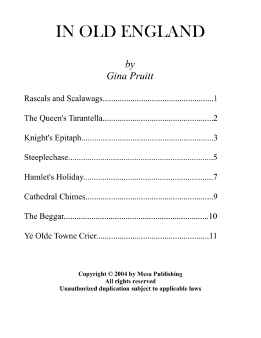 In Olde England Piano Solo scores gallery preview page 2
