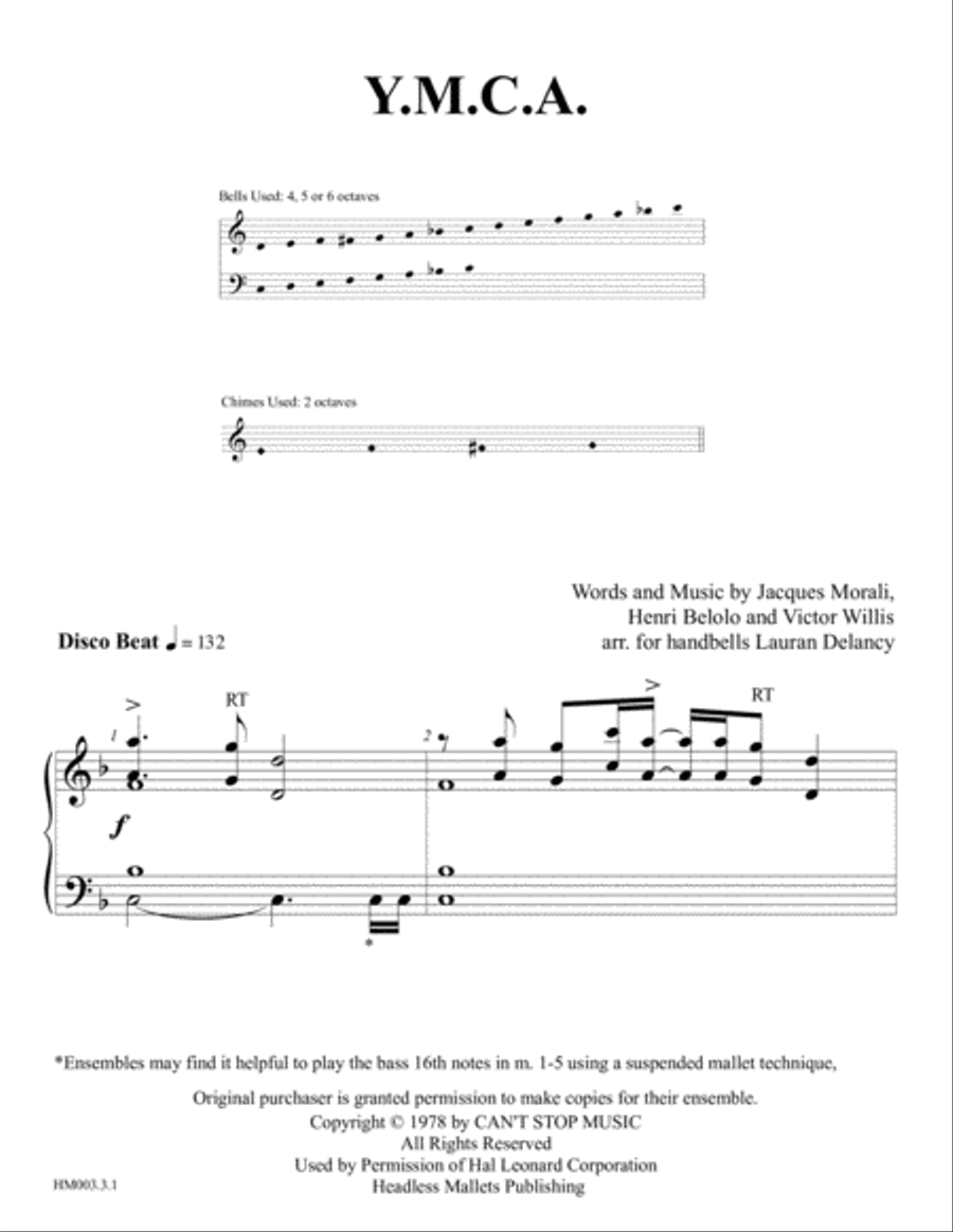 Y.M.C.A. Handbell Choir scores gallery preview page 1