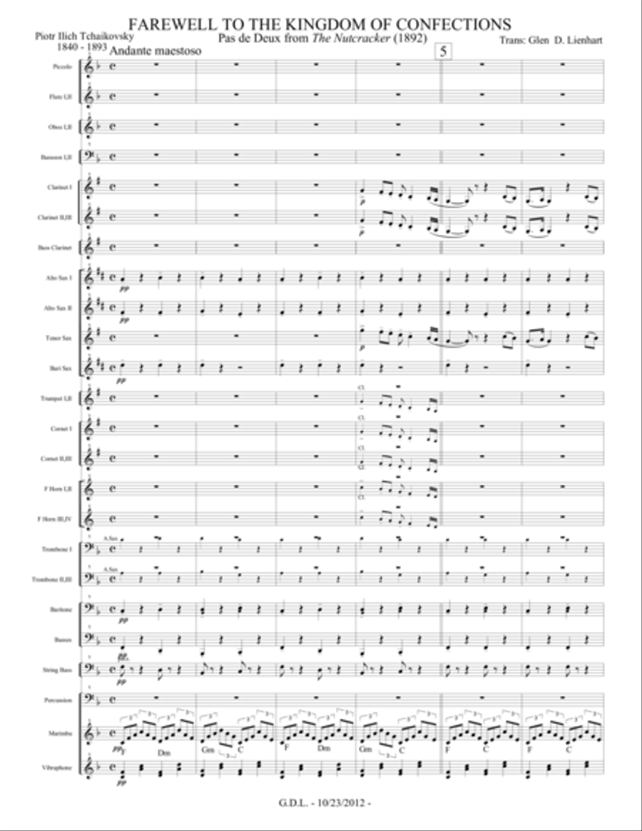 Pas de Deux from The Nutcracker Concert Band scores gallery preview page 1