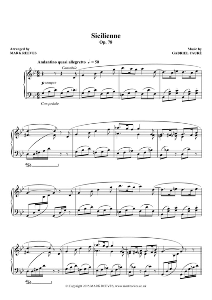 Sicilienne Piano Solo scores gallery preview page 3