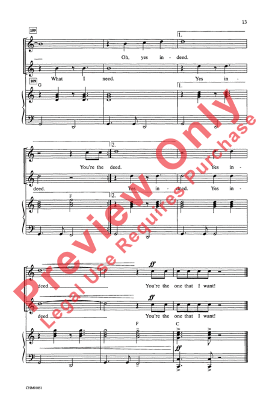 You're the One That I Want 2-Part scores gallery preview page 13