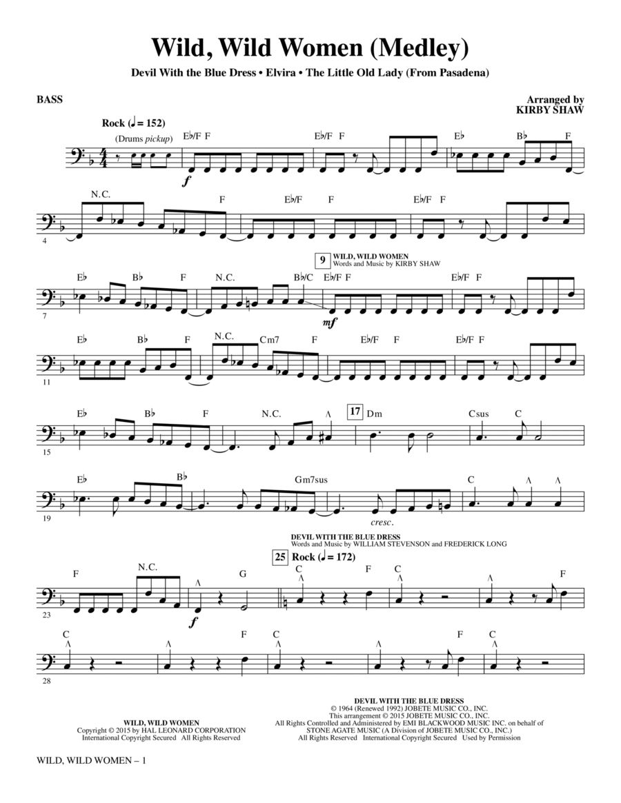 Wild, Wild Women - Bass Wild, Wild Women - Bass Choir scores gallery preview page 1