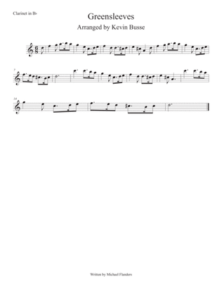 Book cover for Greensleeves (Easy key of C) Clarinet