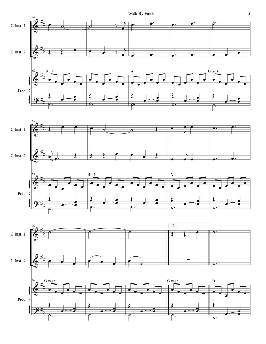 Walk By Faith Flute scores gallery preview page 5