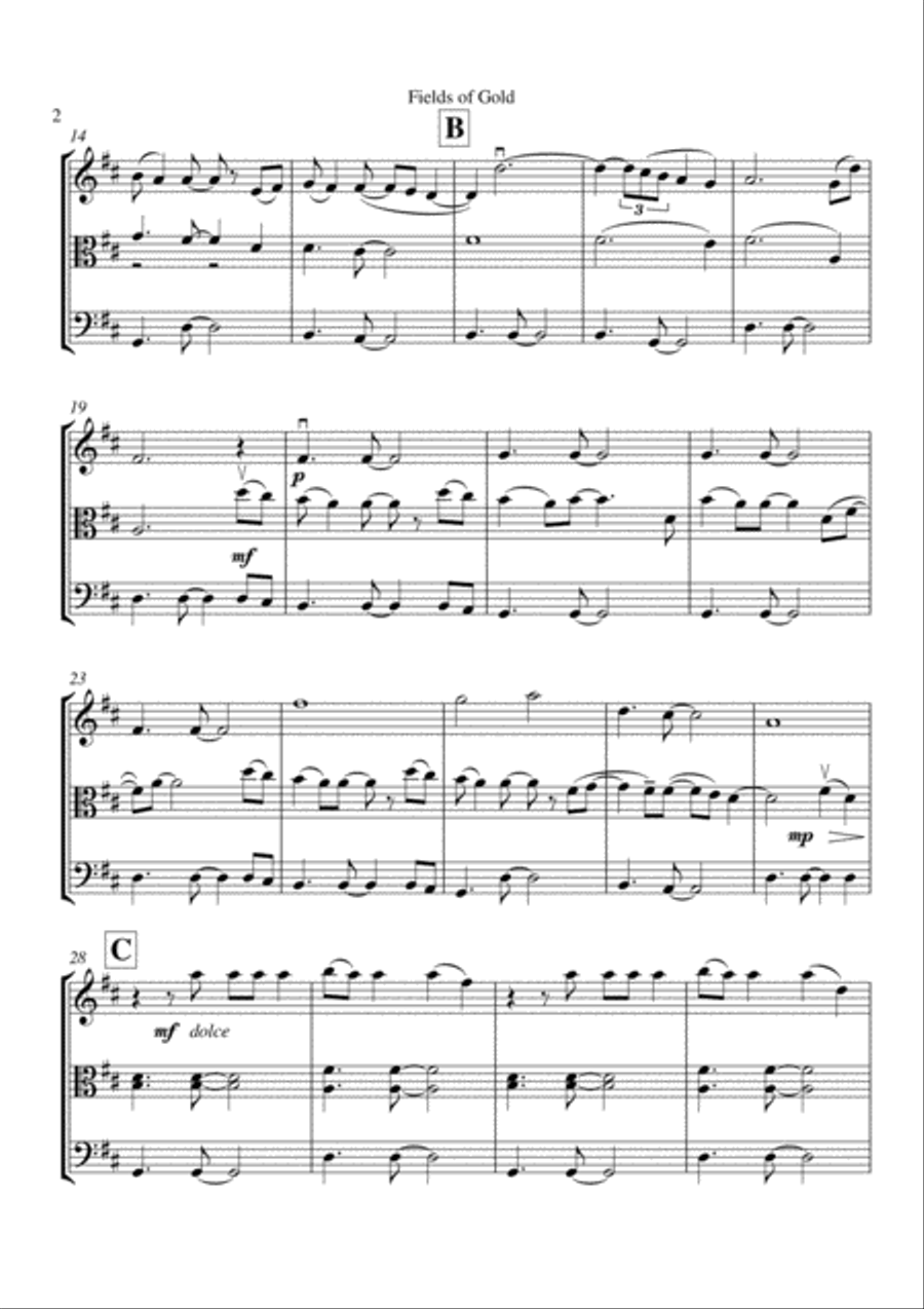 Fields Of Gold Fields Of Gold String Trio scores gallery preview page 3