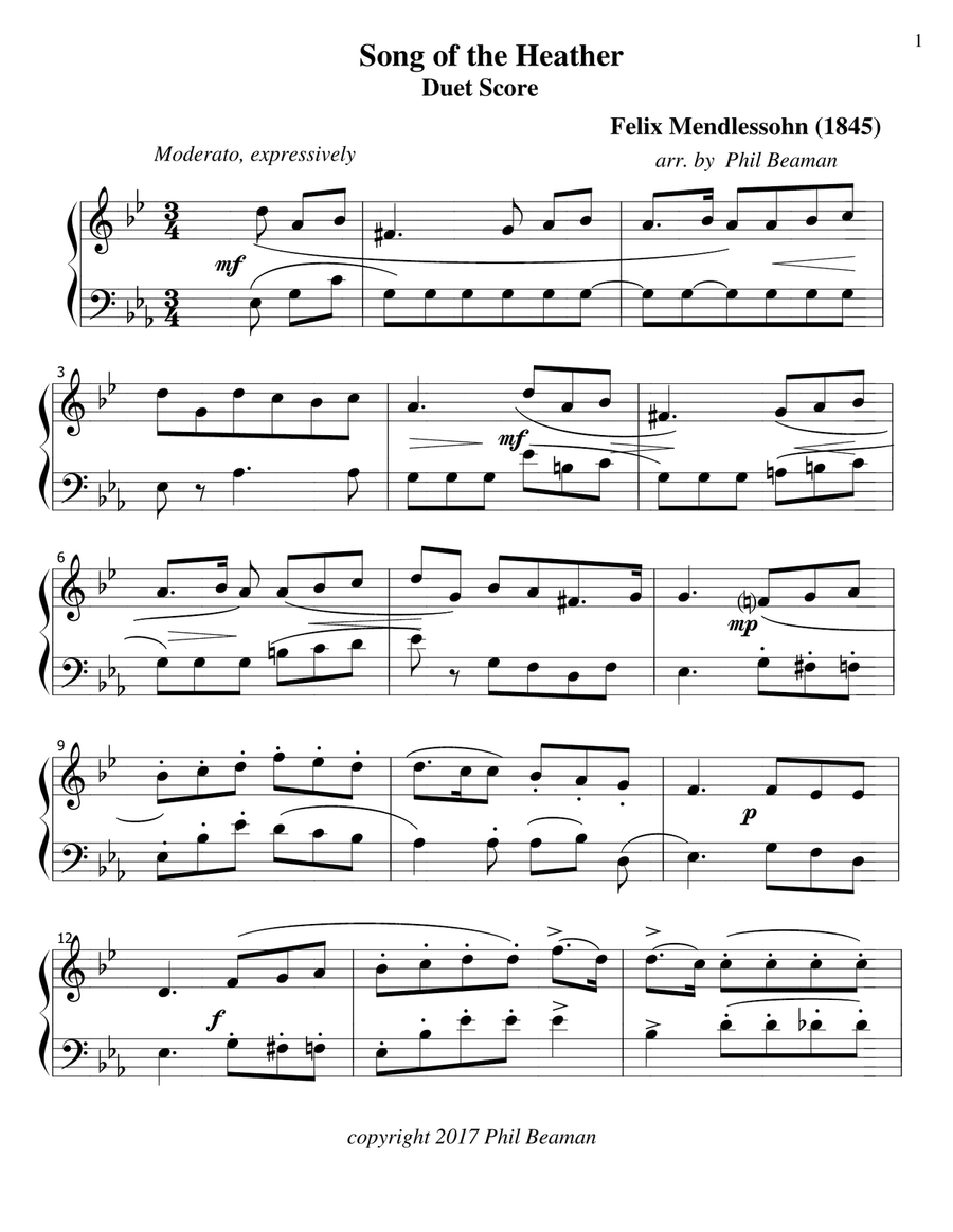 Song of the Heather - Mendelssohn- French Horn/Cello duet